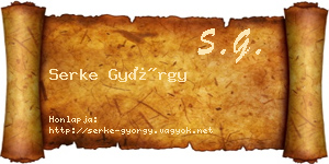 Serke György névjegykártya